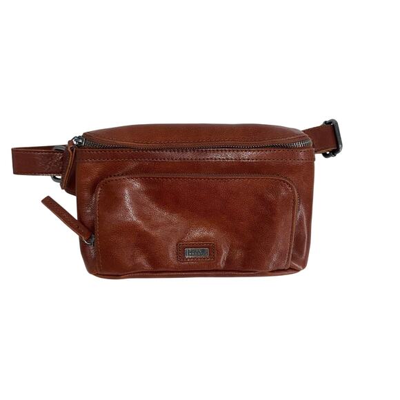 Spikes & Sparrow Leather Belt Bag Brown Adjustable Waist Hip Belt Fanny Pack - Picture 1 of 8